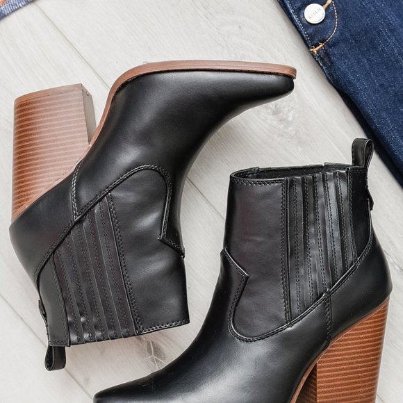 Easy As That Ankle Boots In Black - Picture 2 of 4